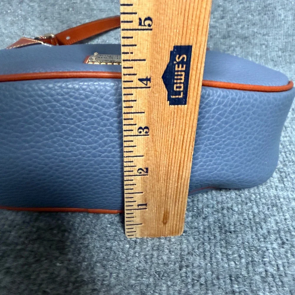 Dooney & Bourke Hobo Shoulder Bag Blue Brown Pebble Leather Colorblock Pocket